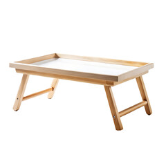 Natural Wood Breakfast Serving Table, Isolated, TRANSPARENT BACKGROUND