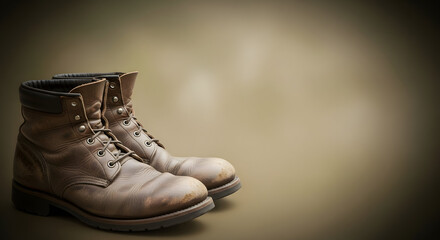 Memorial day tribute faded military combat boots honoring fallen heroes