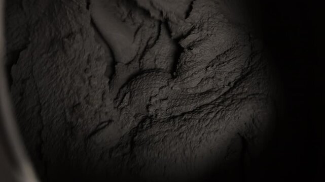 Concrete Mixing Close Up Inside Mixer Drum