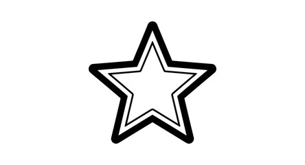 Obraz premium Simple outline of a five-pointed star with a double border on a white background