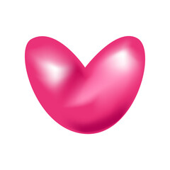 Pink heart vector illustration. Glossy heart shaped balloons