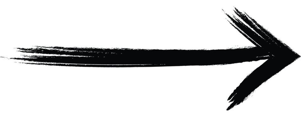 Hand Drawn Arrow Marker Isolated Transparent PNG, Brush Stroke Direction Arrow Mark, Creative Sketch Pointer Design