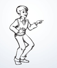 Obraz premium Vector illustration of a boy laughing at someone.