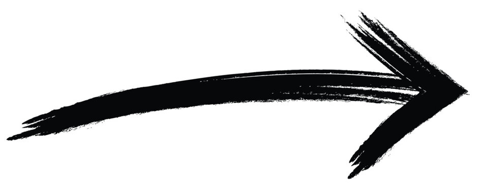 Hand Drawn Arrow Marker Isolated Transparent PNG, Brush Stroke Direction Arrow Mark, Creative Sketch Pointer Design