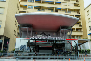 Obraz premium Formula 1 podium structure almost ready in Monaco weeks before Grand Prix