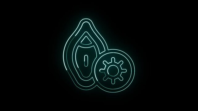 Chlamydia free animated icon | STI health animation HD video isolated on black background