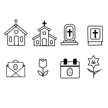 icon set for easter