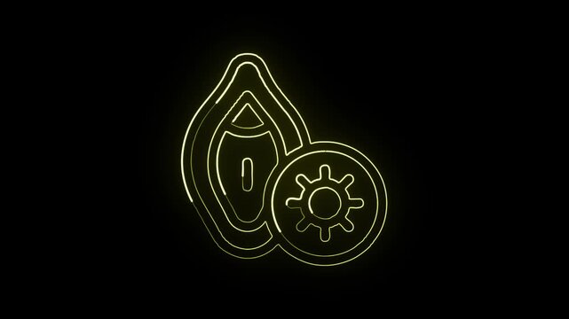 Chlamydia free animated icon | STI health animation HD video isolated on black background