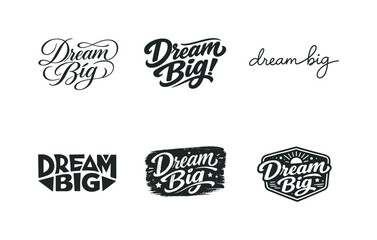 Fototapeta premium Diverse Handwritten Lettering. Handwritten Quote Art. Set lettering. harmonious lettering variations of the same emblematic concept, each with different