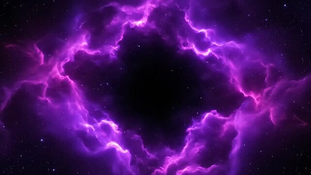 Vibrant Purple Nebula Formation in Outer Space, Digital Art, Stunning Visuals, Sci-Fi Concept