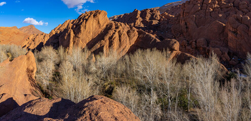 Wanderreise, Urlaub in Marokko, Dades Tal, Dades Schlucht: Wanderung im Canyon nahe der Felsen - Monkey Fingers, Pattes Des Singes: Spektakul&auml;re Berg und Landschaft