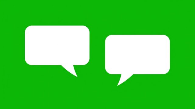 Two Speech Bubbles on Green Screen