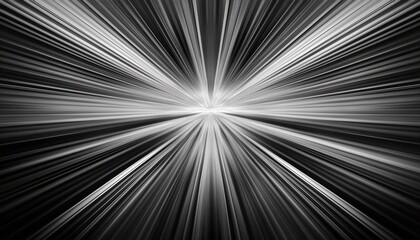 Abstract Black And White Radial Zoom Blur Effect Line Motion Background