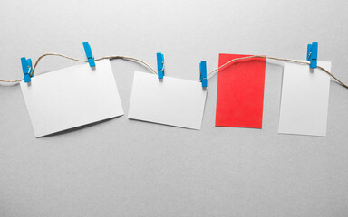 Cards hanging, close-up