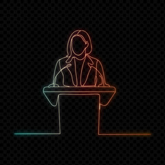 Woman Speaking At Podium