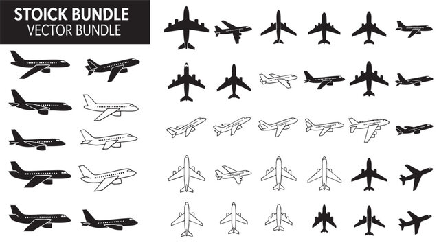 Collection of Various Airplanes and Jets for Design Projects