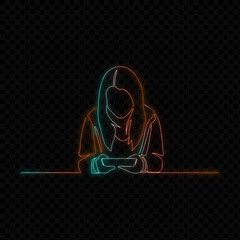 Simple Woman Line Drawing