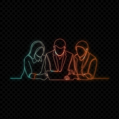 Team Meeting Line Art