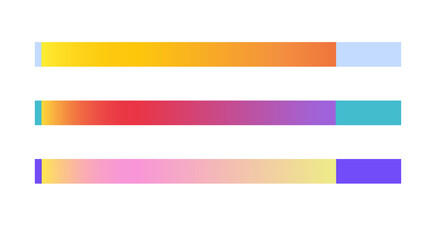 Obraz premium Three abstract gradient bars with subtle color transitions, resembling wristbands or event passes