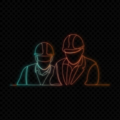 Workers Neon Line Design