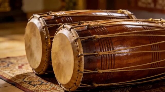 mridangam south indian double headed barrel drum video
