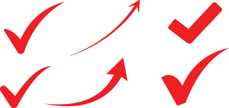 curved red arrow mark in upward direction style tick icon for web site design, logo, app, UI design vector icon set transparent background