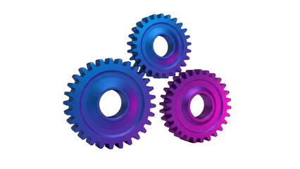 3D Gears Interlocked, Teamwork Concept
