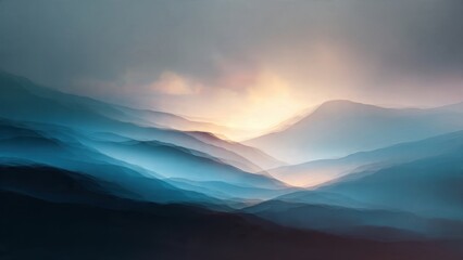 Obraz premium Abstract blue mountain range landscape