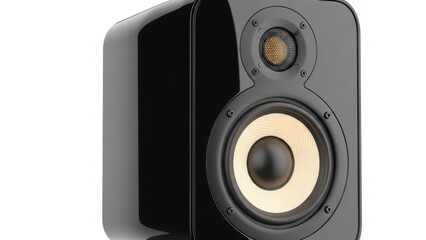 Obraz premium Black bookshelf speaker close-up