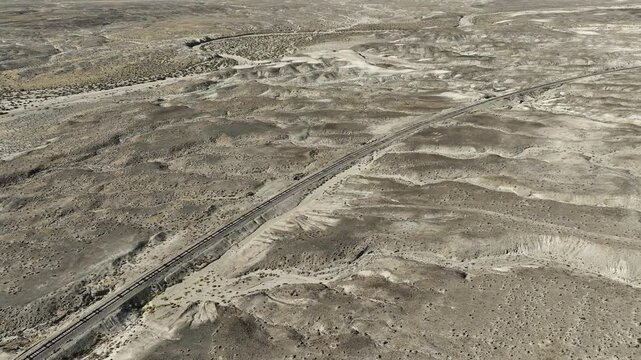 California Desert Near Death Valley Aerial Shot Forward Tilt Up in Trona
