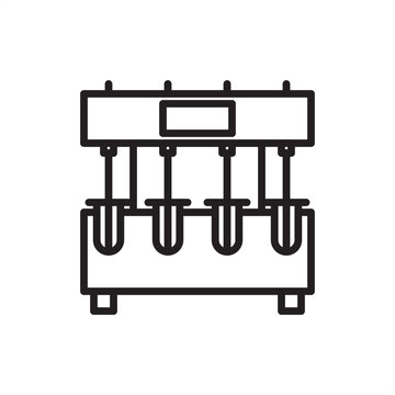 Dissolution tester icon symbolizing pharmaceutical quality control and drug release analysis, representing USP apparatus, tablet dissolution baths, in-vitro testing systems, and automated lab sampling