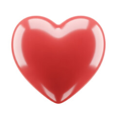 Fototapeta premium Shiny red heart isolated on a transparent background glossy love