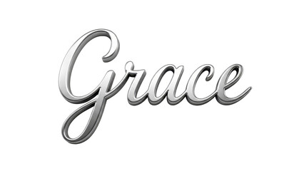 Obraz premium Grace word in silver cursive lettering
