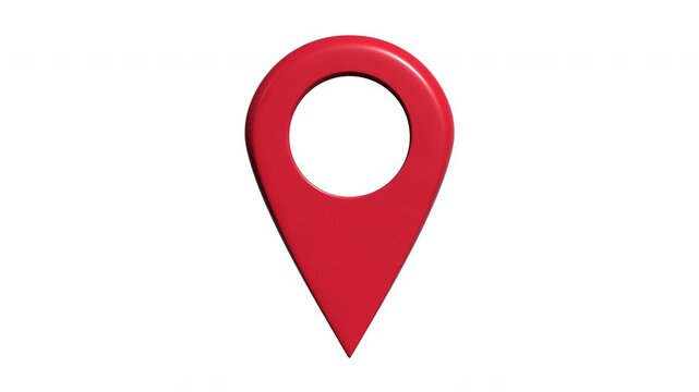 3D animation of Location map pin gps pointer marker