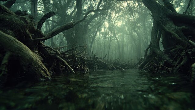Misty Swamp Landscape