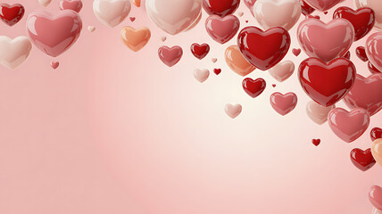 An abstract pink Valentine's Day wallpaper featuring a romantic heart illustration and vector shapes for a happy celebration card or wedding decoration design