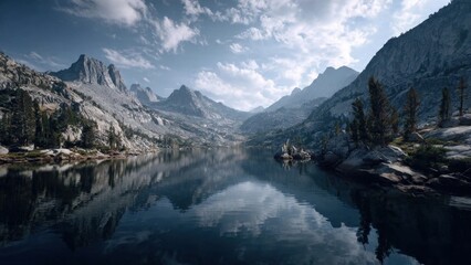 Obraz premium Mountain Lake Reflection