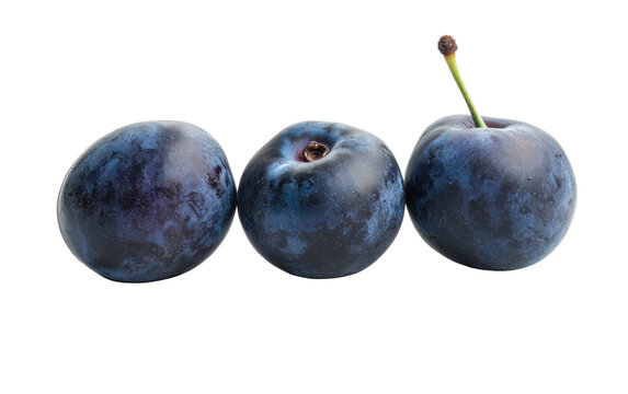 Plums on white background,png