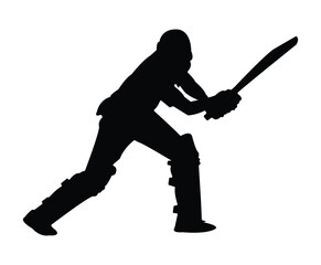 a player cricket shot silhouettes design