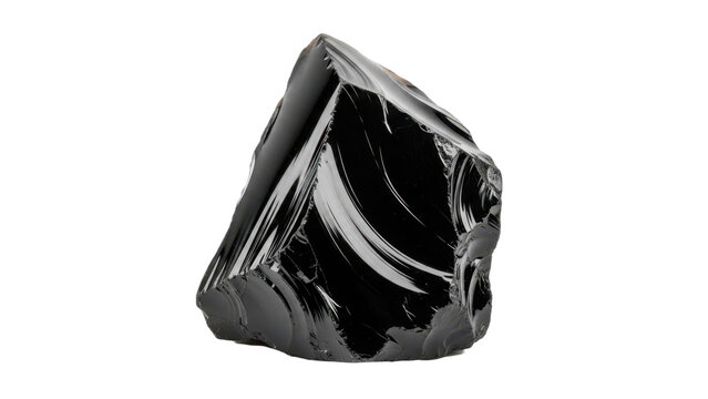 Sharp obsidian volcanic glass rock shard