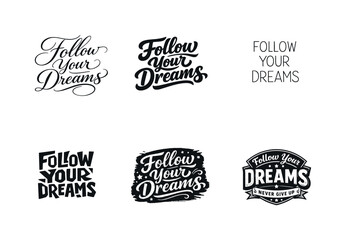 Fototapeta premium Diverse Handwritten Lettering. Handwritten Quote Art. Set lettering. harmonious lettering variations of the same emblematic concept, each with different