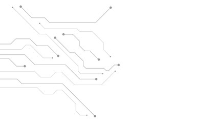 Technology black circuit diagram concept. High-tech circuit board connection system.Vector abstract technology on a white background.