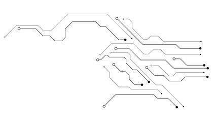 Vector abstract digital Technology black circuit diagram concept