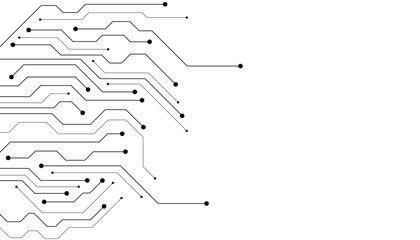 Vector abstract digital Technology black circuit diagram concept