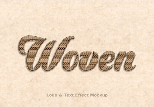 Woven Text & Logo Effect Mockup