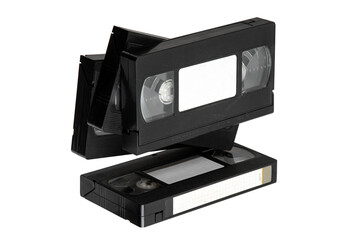 Obraz premium Stack Of Old Black VHS Cassettes