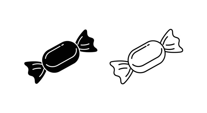 Black and white candy illustration sweet treats Vector