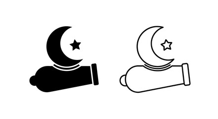 Obraz premium Moon star night sky symbol design Vector
