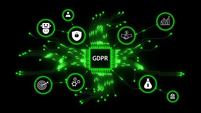 Gdpr compliance data protection security network technology concept with icon for business. Futuristic gdpr compliance concept with secure data protection, digital privacy and network technology