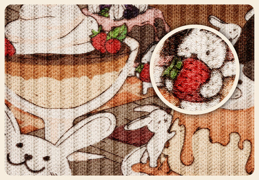 Embroidery Fabric Stitch Photo Effect